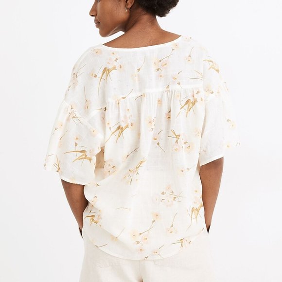 NWOT Madewell Flutter-Sleeve Rhyme Top in Floral Print - Picture 3 of 8